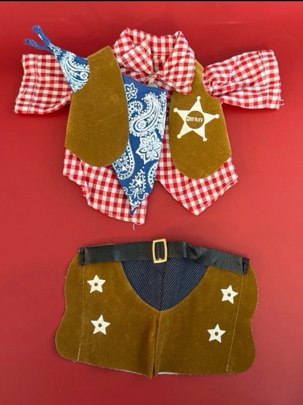 Vintage Snoopy’s Wardrobe Western Cowboy Sheriff Outfit for an 11” Plush